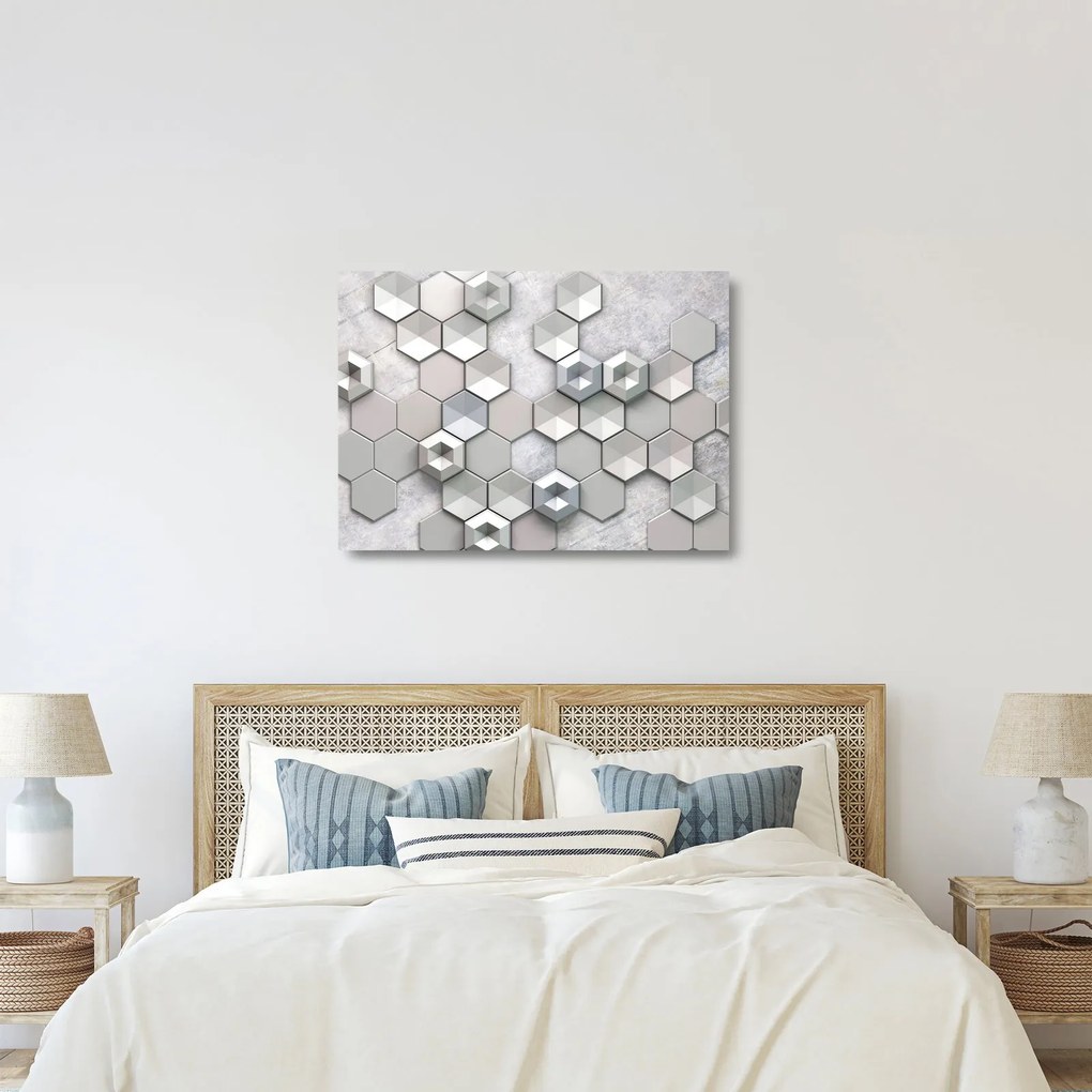 Obraz na szkle - abstrakcja 3D (70x50 cm)