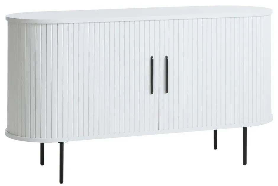 Biała komoda z drzwiami przesuwnymi 140x76x45 cm Nola – Unique Furniture