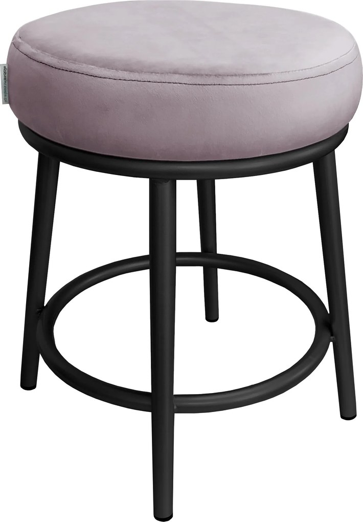 Taboret Ben tkanina Welur stelaż metalowy STOŁEK LOFT : Kolor Stelaża - Czarny , Kolor tkaniny - VELVET - MG55, Typ tkaniny - Velvet