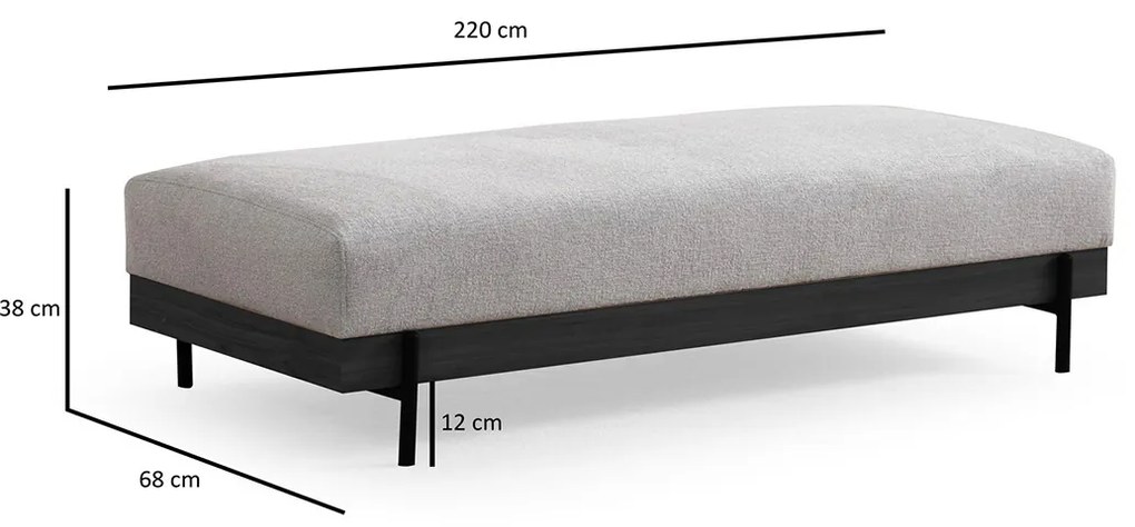 Taboret Eti Black Pouffe Grey