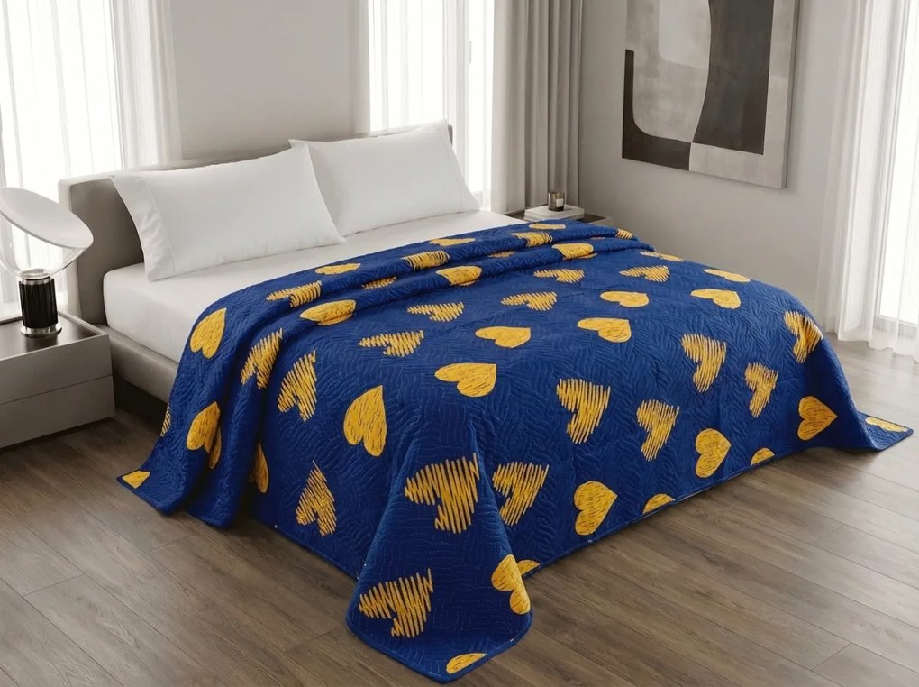 Narzuta na łóżko GOLBINO, ciemnoniebieska Rozmiar: 170 x 210 cm