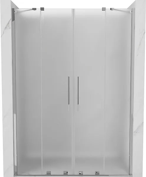 Mexen Velar Duo drzwi prysznicowe rozsuwane 140 cm, szron, chrom - 871-140-000-32-01