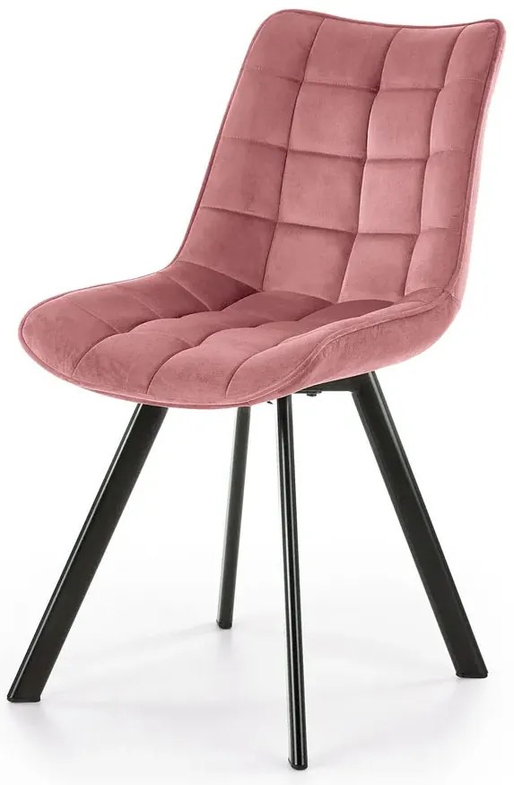 Zestaw różowych aksamitnych krzeseł 4 szt. B0-F44