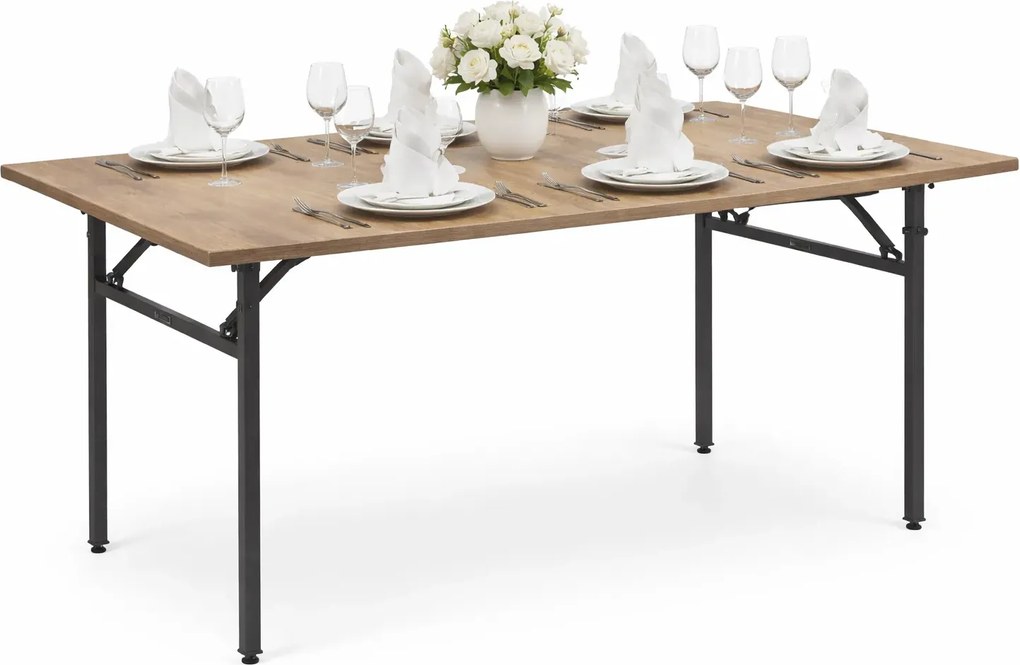 Prostokątny składany stół bankietowy dąb tabac H6-S05