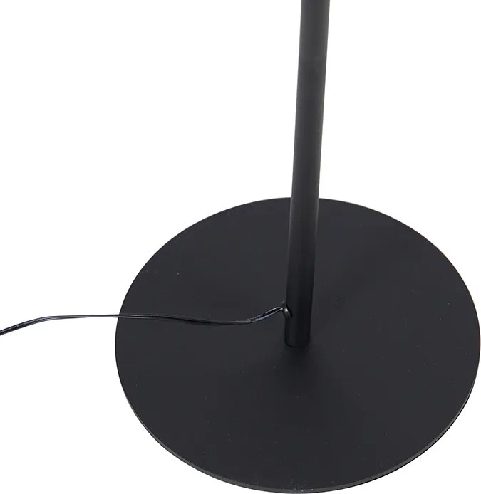 Designerska lampa podłogowa czarna z wbudowanym LED i ściemniaczem dotykowym - Palka