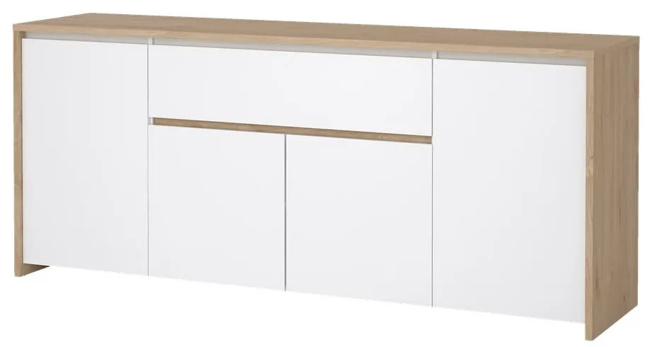 Biało-naturalna komoda w dekorze dębu 197x84x48 cm Next – Tvilum