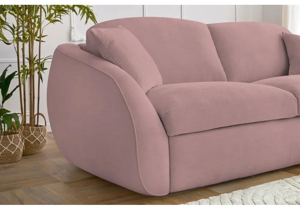 Jasnoróżowa rozkładana sofa 235 cm Cezanne – Bobochic Paris