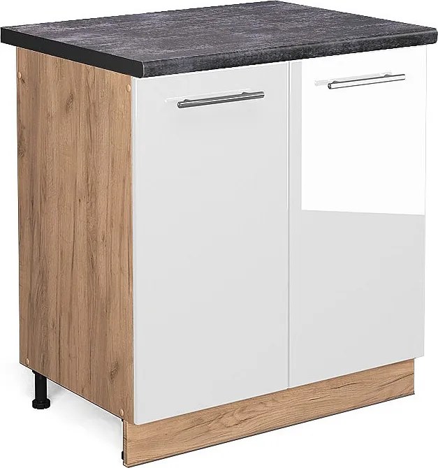 Szafka pod zlew biały wysoki połysk 80x60x82 fame-line