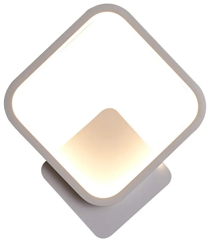 Kinkiet lampa wisząca LED kwadrat metalowa AT77-1KL-White