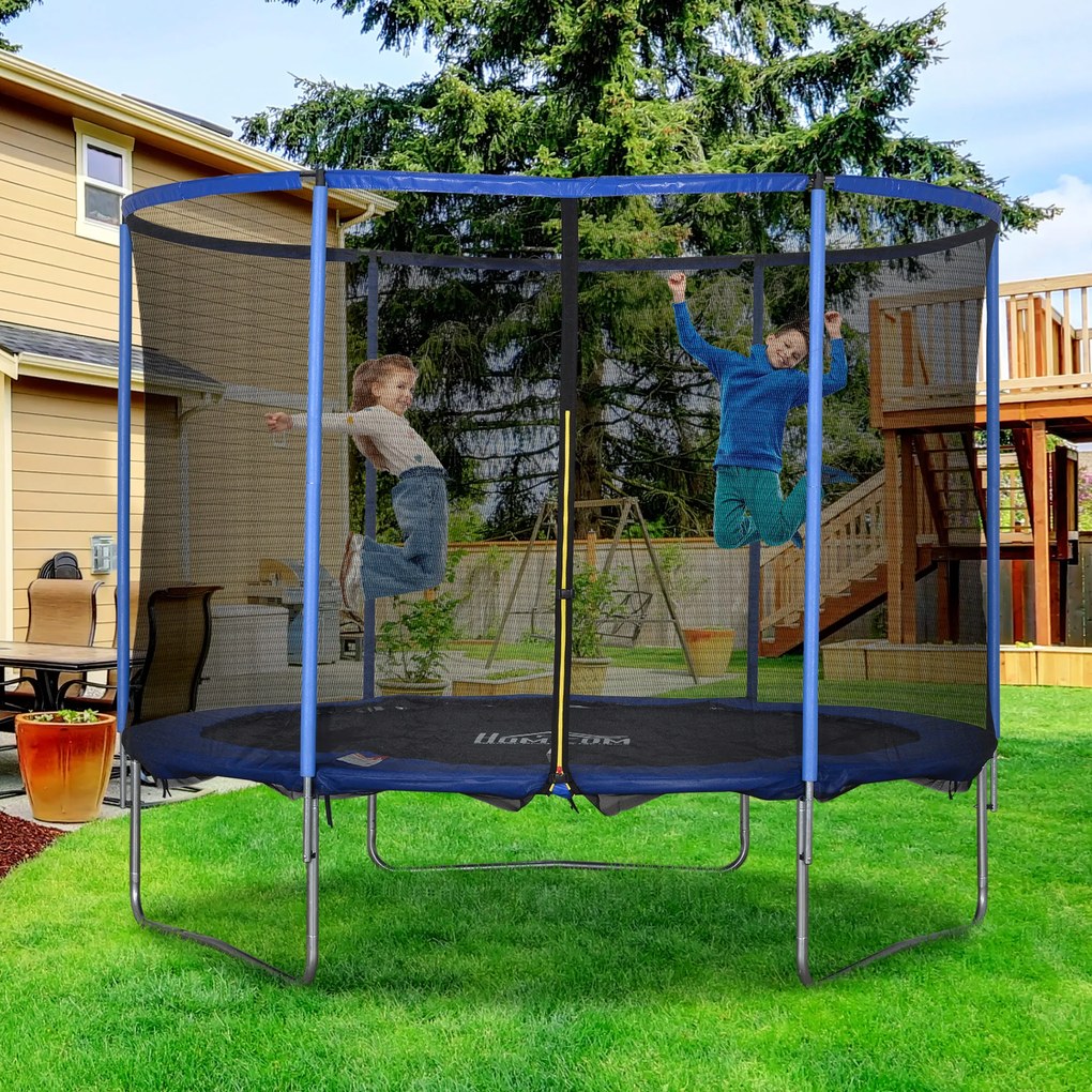 Trampolina z siatką zabezpieczającą Trampolina ogrodowa Stal Ø 305 x wys. 248 cm | Aosom.pl