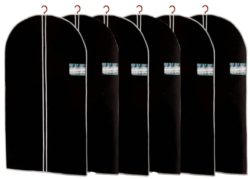 Pokrowiec na ubrania 150x60 cm – 6 sztuk w komplecie