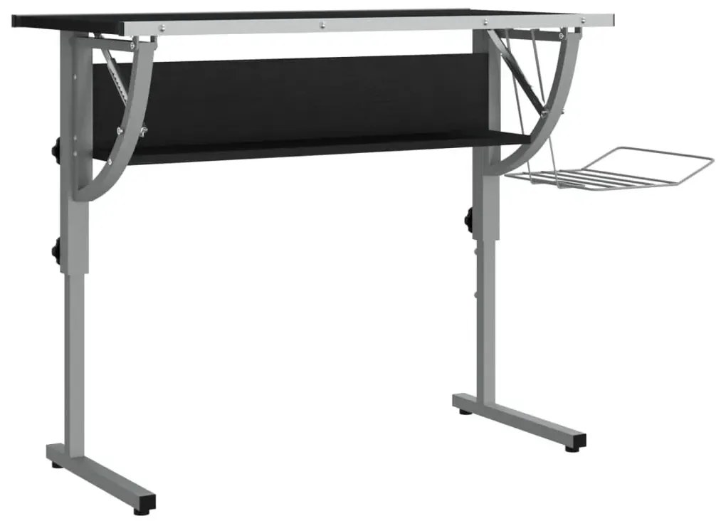 Czarno-szare wysokie biurko z regulowanym blatem H9-P25