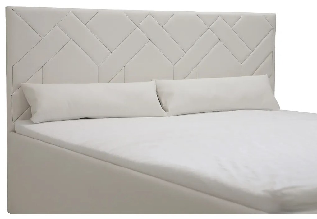 Łóżko tapicerowane z pojemnikiem i materacem TRE 140x200 cm Ciemny brąz