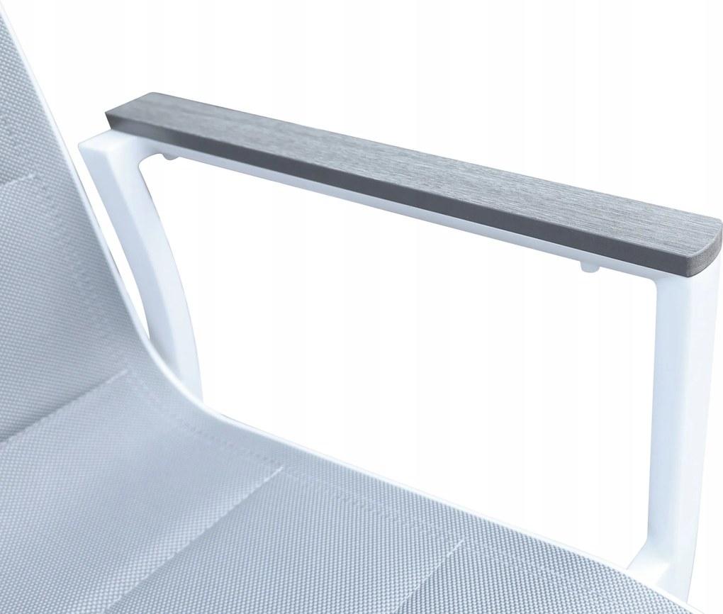 3587W-WH Krzesło Ogrodowe Aluminiowe Białe 56x65x88 cm Komfortowe Wytrzymałe Pianka