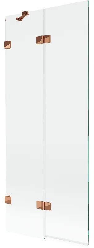 Mexen Lunar parawan nawannowy 2-skrzydłowy lewy 80 x 150 cm, transparent, różowe złoto - 897-080-100-60-00-L