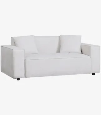 Sofa Dwuosobowa Z Tkaniny Chenilla Basian Szenila Złamana Biel - Sklum