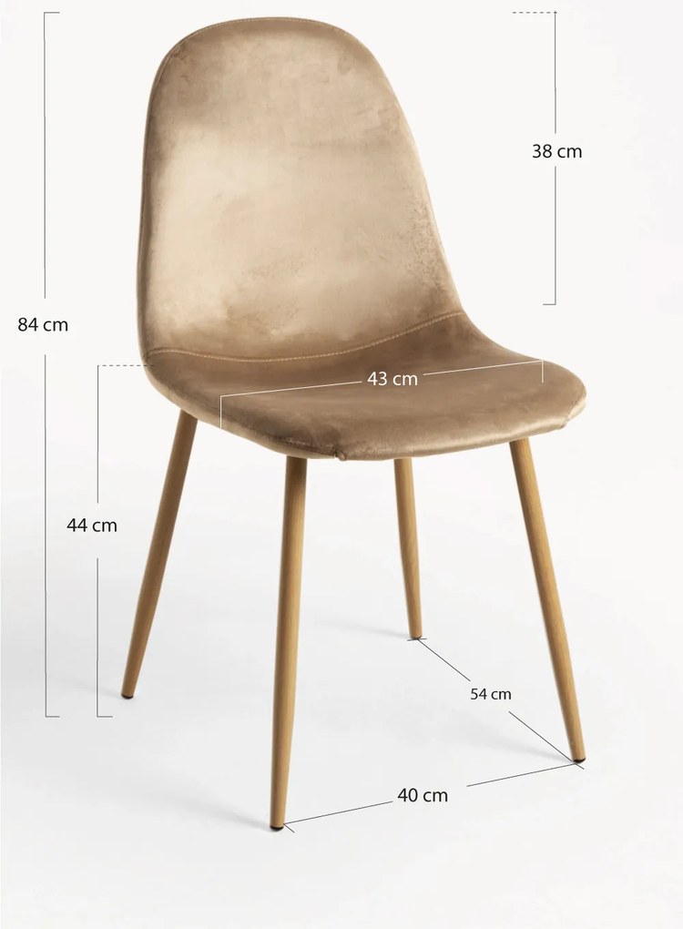 Zestaw 4 aksamitnych krzese Teok