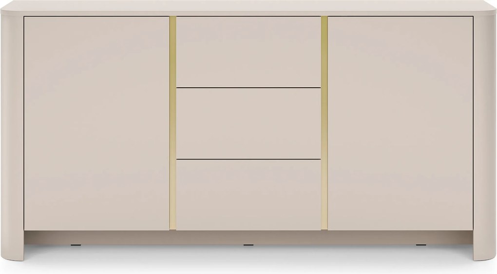 Komoda Sorrenti 168 cm z szufladami - kaszmir / złoty