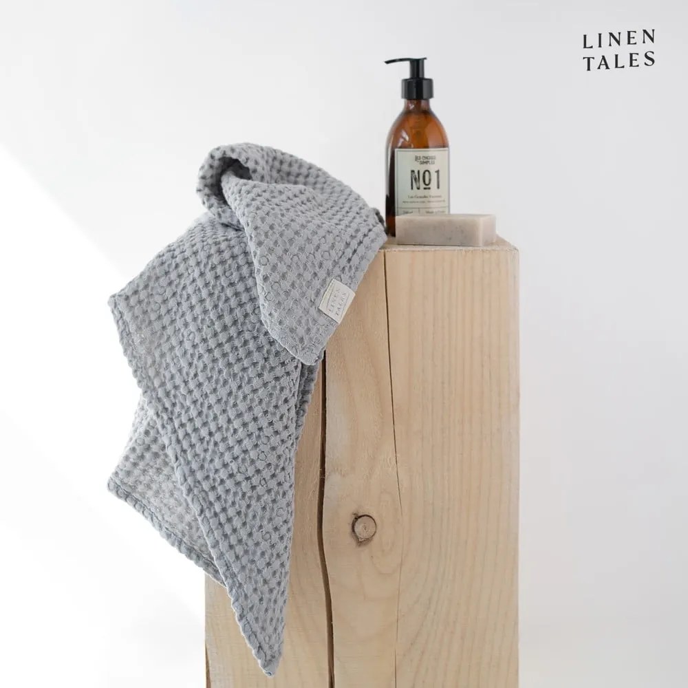Jasnoszare ręczniki zestaw 3 szt. Honeycomb – Linen Tales