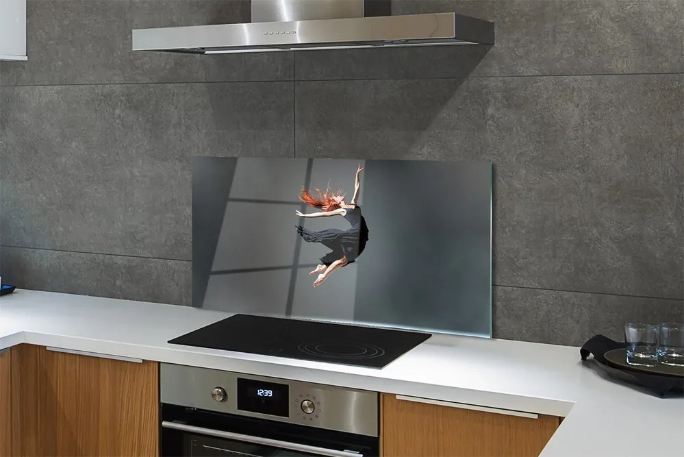 Szklany Panel Elegancja w Czarnej Sukni