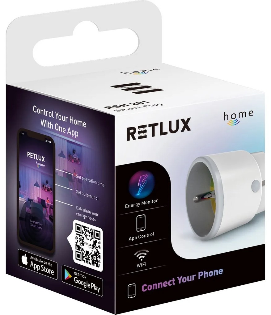 Retlux RSH 201 Inteligentne gniazdko z połączeniem Wi-Fi i Bluetooth