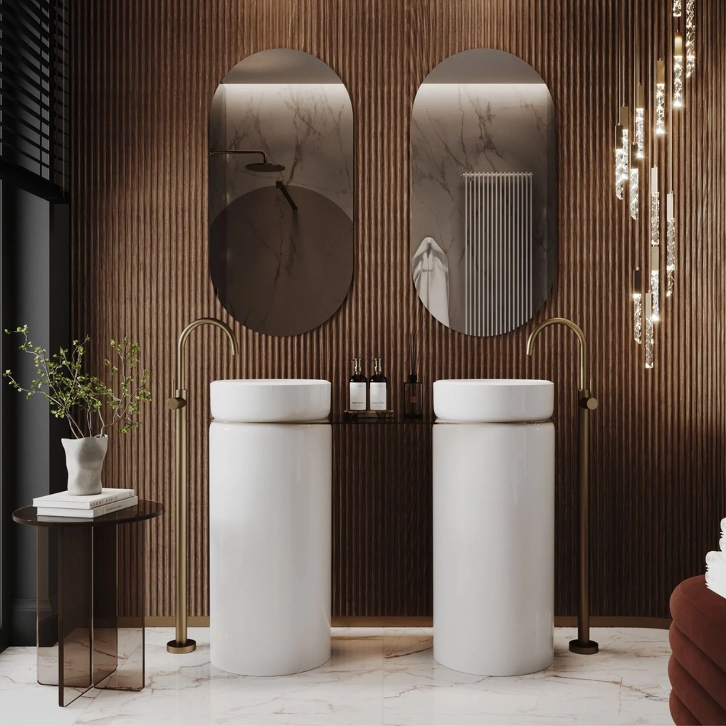 Lustro owalne bez podświetlenia symetryczne bezramowe PLATAN | Różne rozmiary | Różne kolory szkła : Kolor - Srebro, Rozmiar - 60 x 90 cm