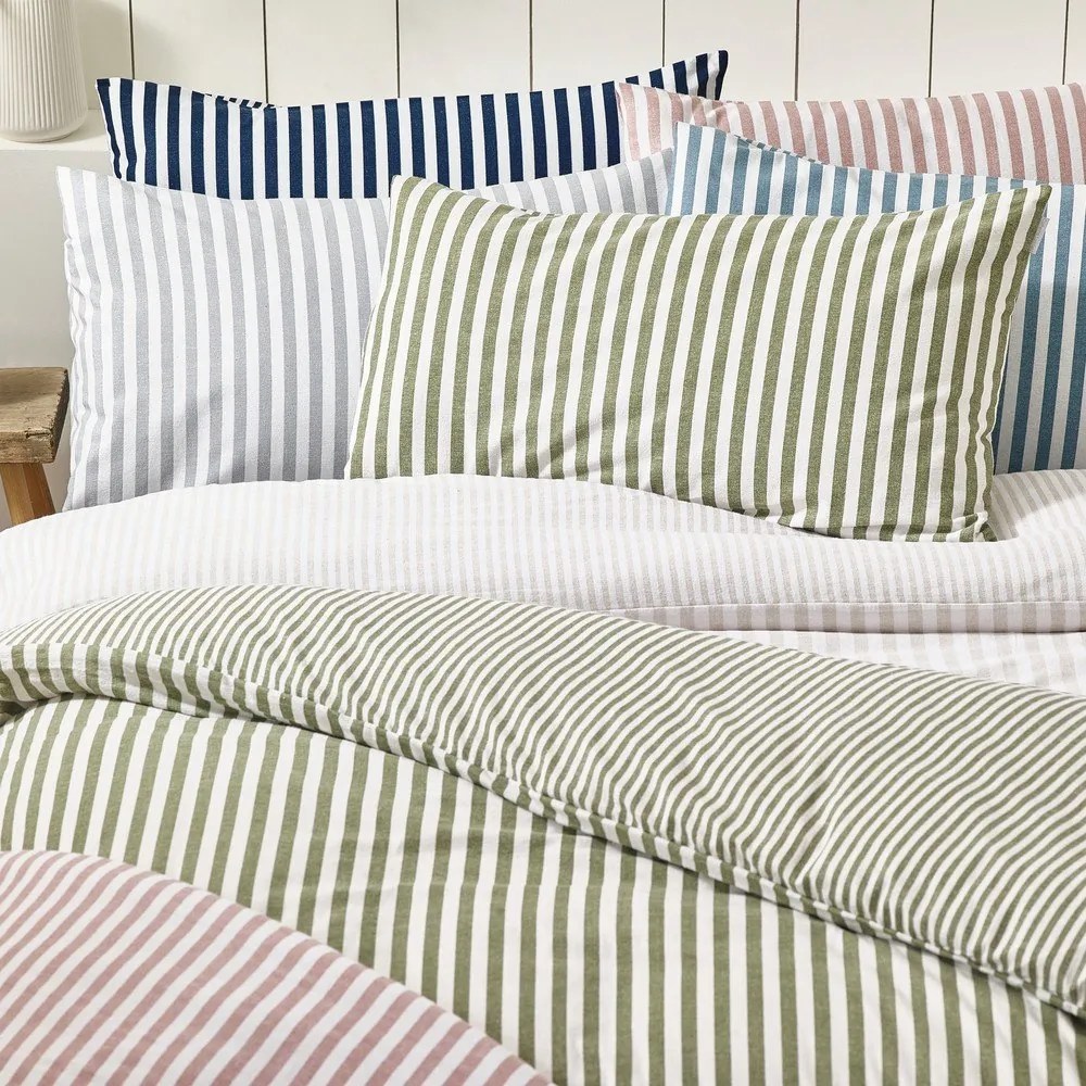Ciemnoniebieska flanelowa pościel dwuosobowa 200x200 cm Stripe – Catherine Lansfield