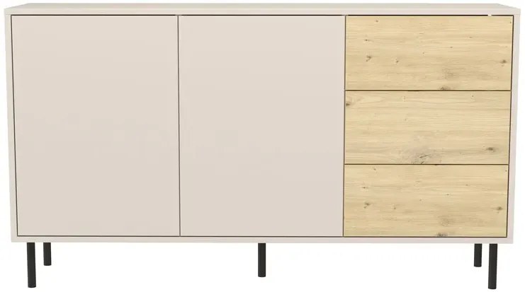 Duża komoda z szufladami 150 cm kaszmir + dąb artisan L9-P89
