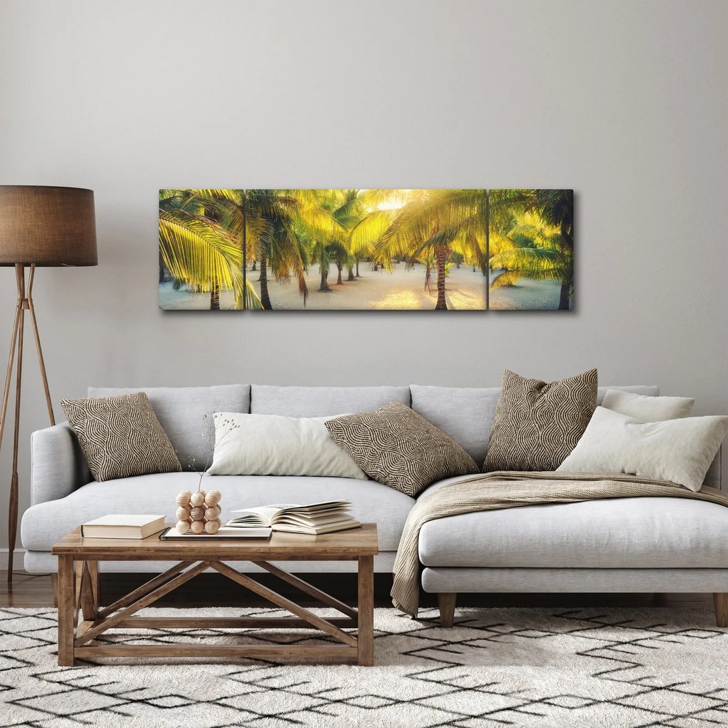 Obraz - Kobieta w palmach (170x50 cm)