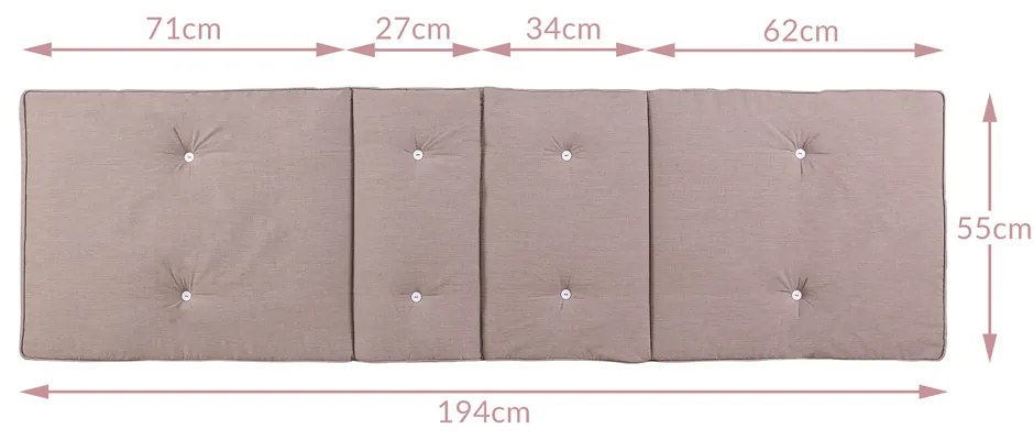 Mata na leżak TAMI SUN, 194x55x5cm, beżowy melanż Jurhan