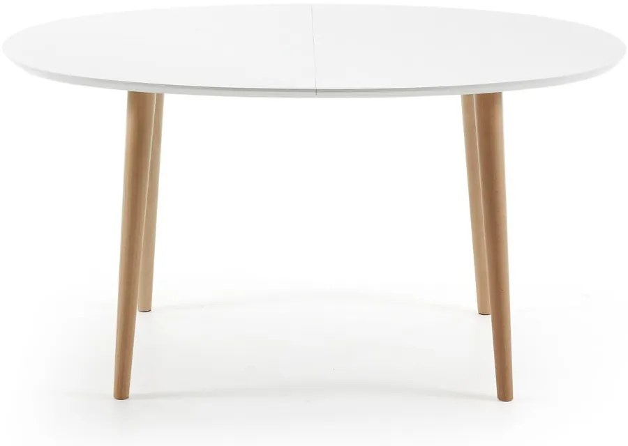 Biały rozkładany stół z białym blatem 90x140 cm Oqui – Kave Home
