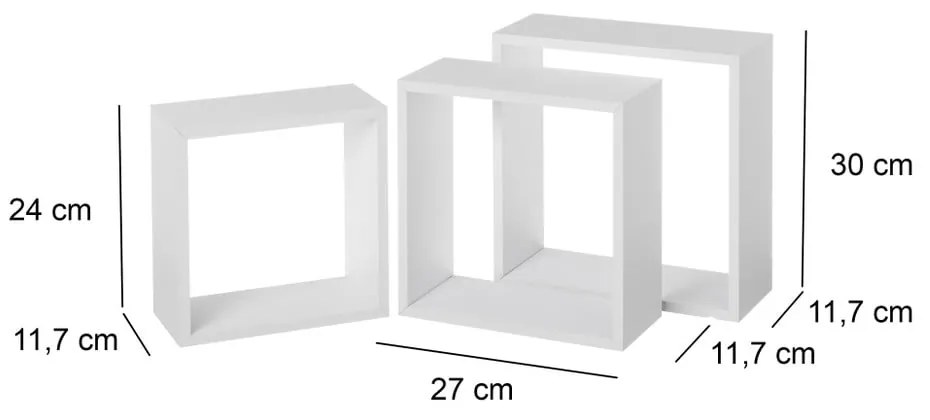 Białe półki zestaw 3 szt. – Casa Selección