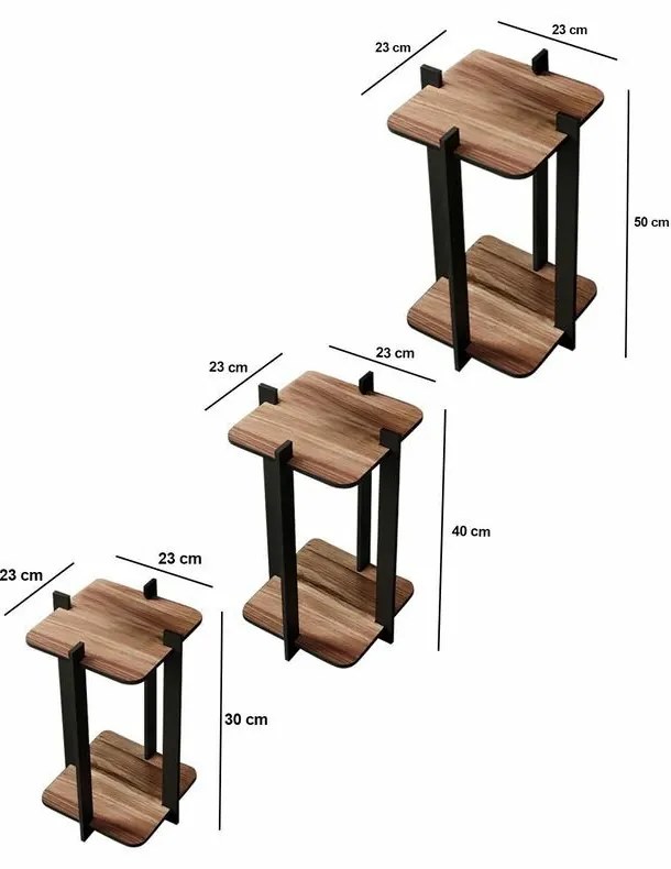 Stojak na kwiaty Flower Desk Square – orzech