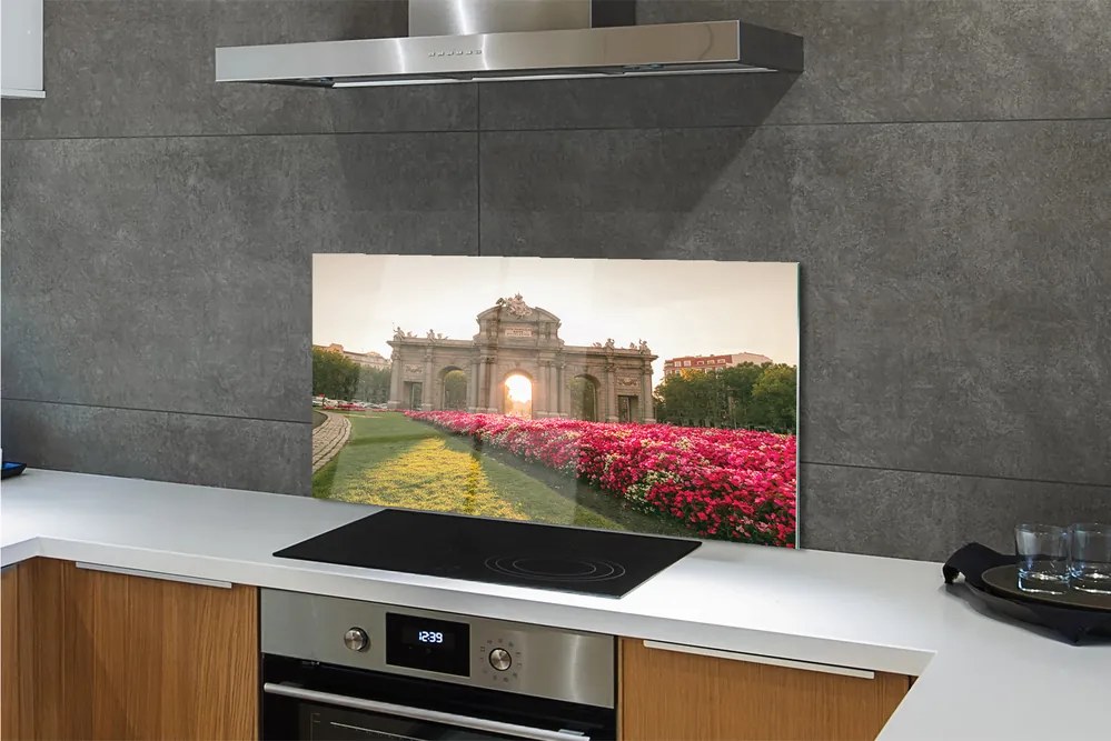 Szkło do Kuchni na Ścianę Monumentalna Brama Alcala w Madrycie