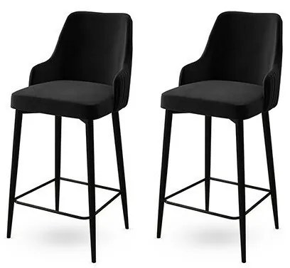 Zestaw krzeseł barowych Enox Black and Black, 2 szt., 2 szt.