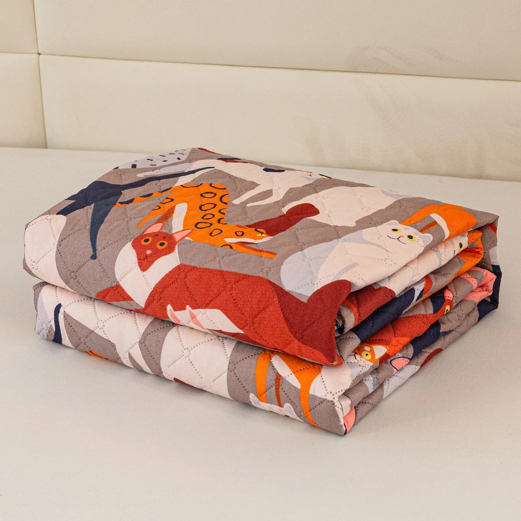 Narzuta na łóżko CATMOSPHERE, kolorowa Rozmiar: 170 x 210 cm