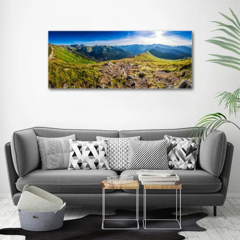Foto obraz szkło akryl Panorama górska