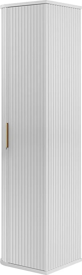 Szafka łazienkowa, biała, uchwyt złoty, 35,5 x 139 x 31,5 cm