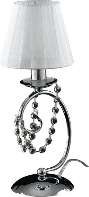 Magda Chromowana lampa stołowa z żelaza 1 światło z abażurem H.27 Ø13 BL146-LT-CR-PAR