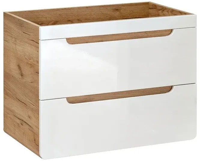 Szafka Z Biały Umywalką Z Szufladami 60 Cm Połysk 120 Cm N1-W18