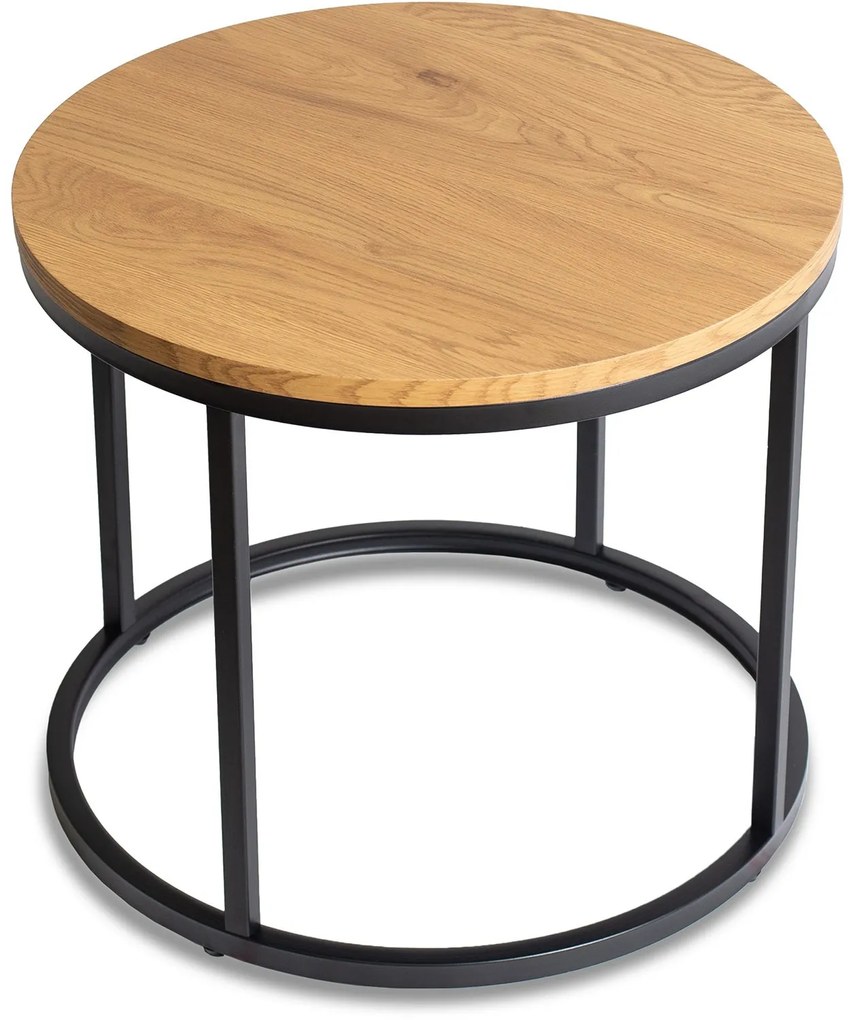 Stolik Kawowy LELLA 53 cm Dąb Złoty Nowoczesny Loft