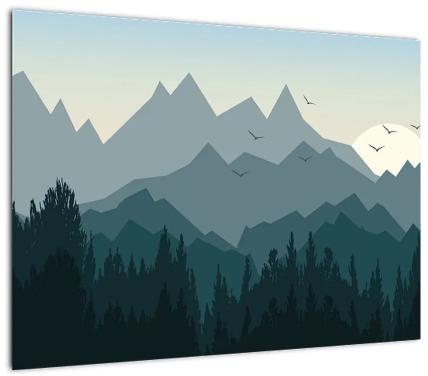 Obraz - Góry oczami grafika (70x50 cm)