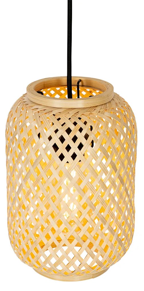 Orientalna lampa wisząca bambusowa 3-światłowa - YvonneKolonialny Oswietlenie wewnetrzne