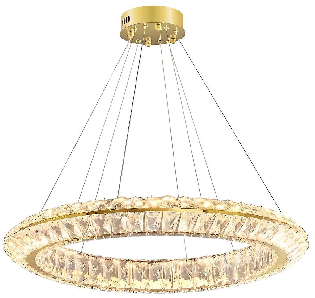 LAMPA SUFITOWA WISZĄCA LED APP1769-CP Złota 80cm