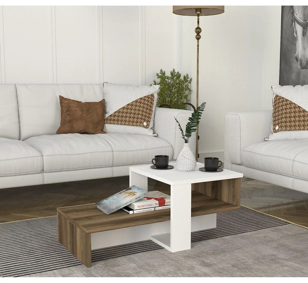 Stolik konferencyjny Chain White and Walnut