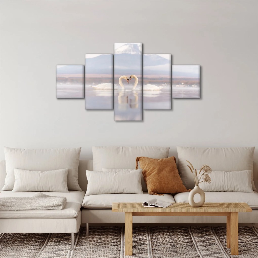 Obraz - Zakochane łabędzie (125x70 cm)