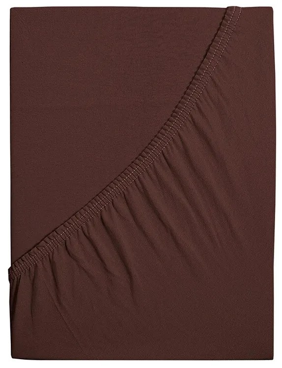 4Prześcieradło Home Jersey Ideal ciemnobrązowe,200 x 200 cm, 200 x 200 cm