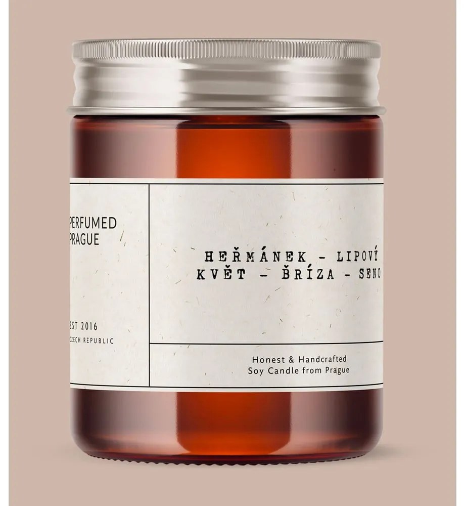 Zapachowa sojowa świeca czas palenia 40 h #57 Chamomile, Linden, Birch – Perfumed Prague