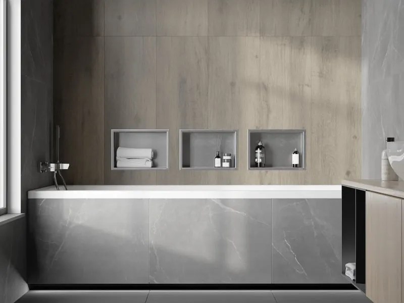 Mexen X-Wall-NR półka wnękowa bez kołnierza 30 x 20 cm, inox - 1911302010
