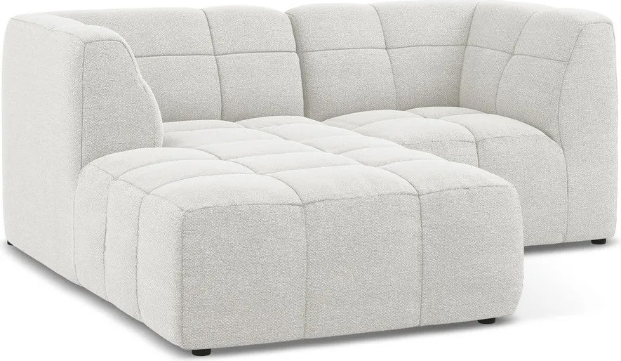 Biały narożnik z materiału bouclé (lewostronny/z szezlongiem) Aloha – Makamii